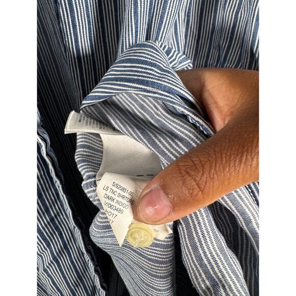 Gap Shirt Dress Women Small Long Sleeve Blue Striped Midi Coastal Vacation Summe - Picture 4 of 8